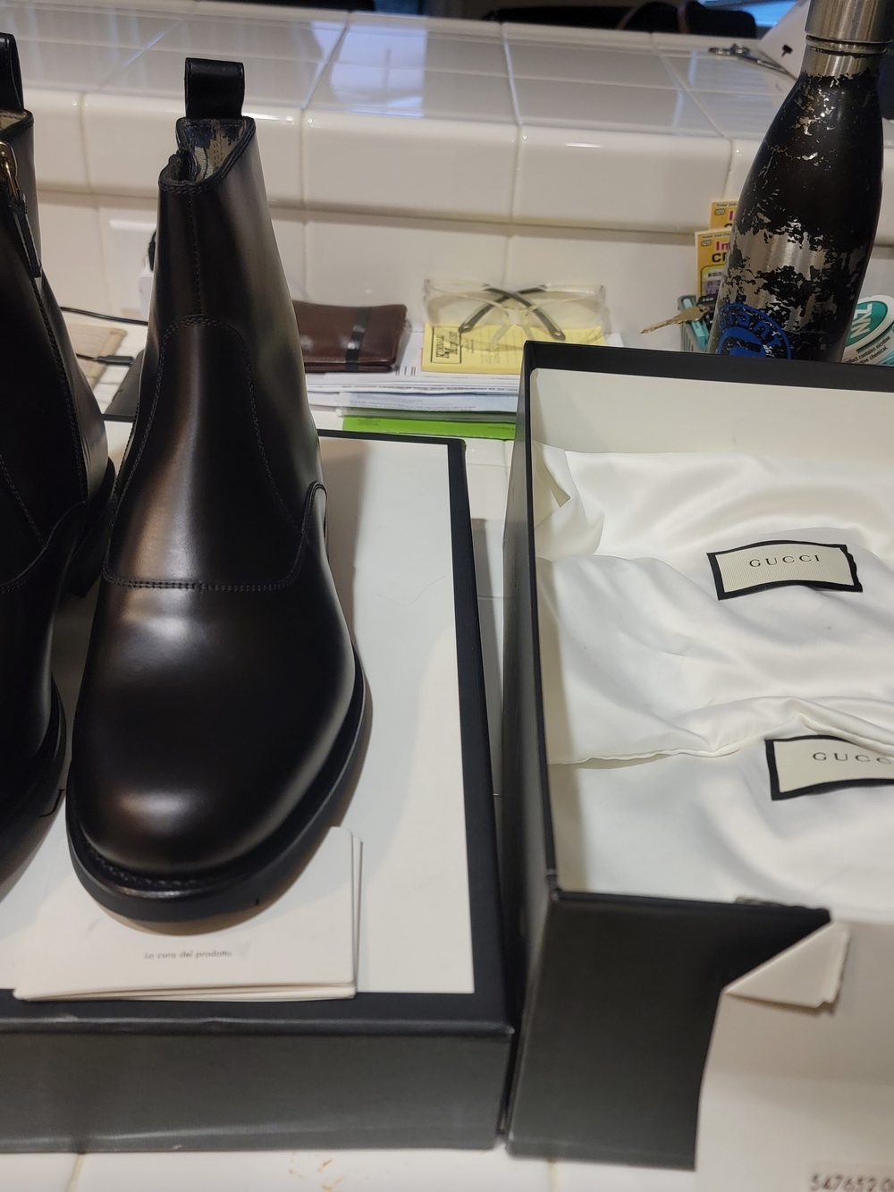 Gucci Black Calf  Leather Nero Zip Up Boots - Picture 3 of 9